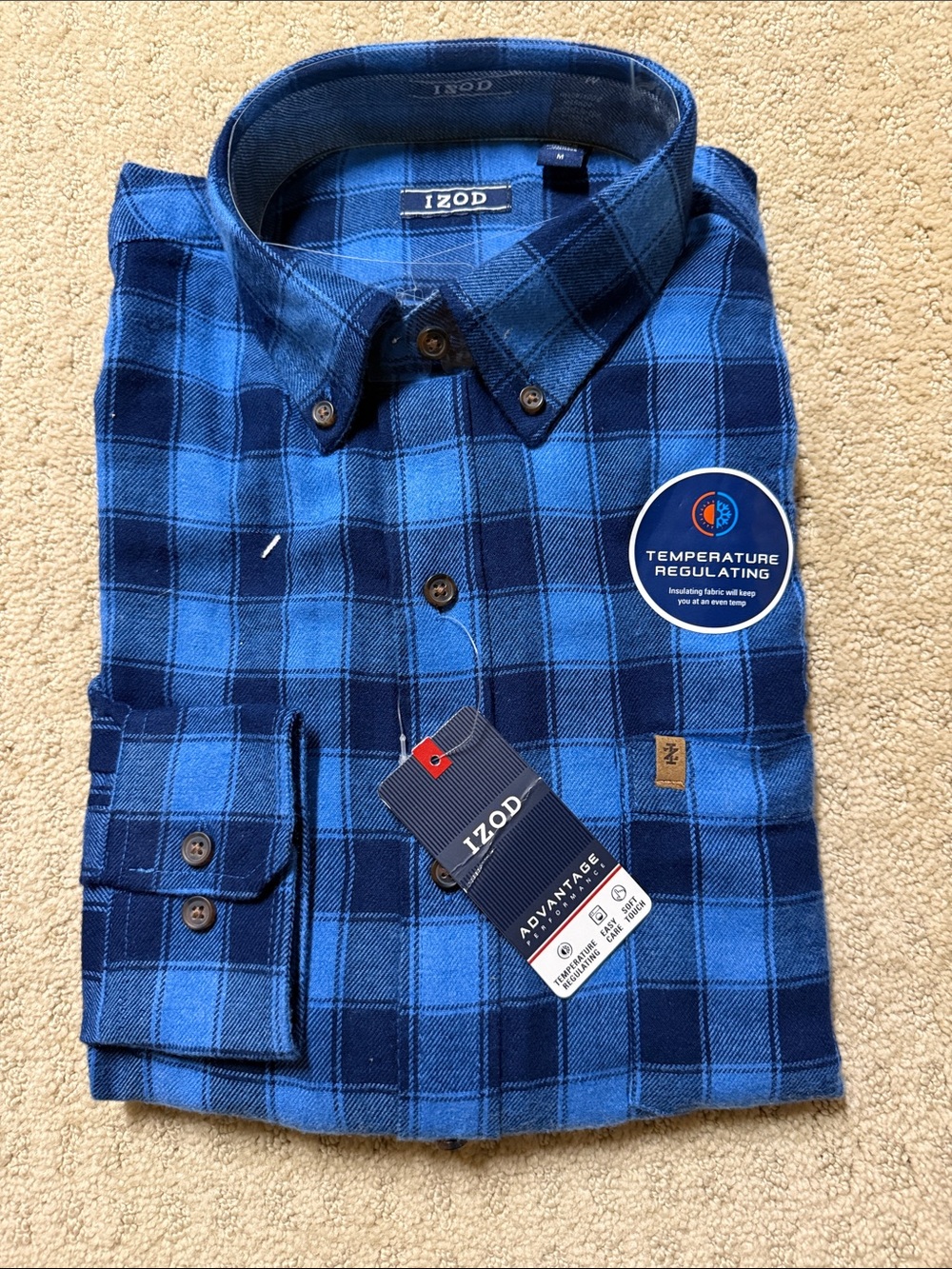 Izod Blue Plaid Button-Down Shirt